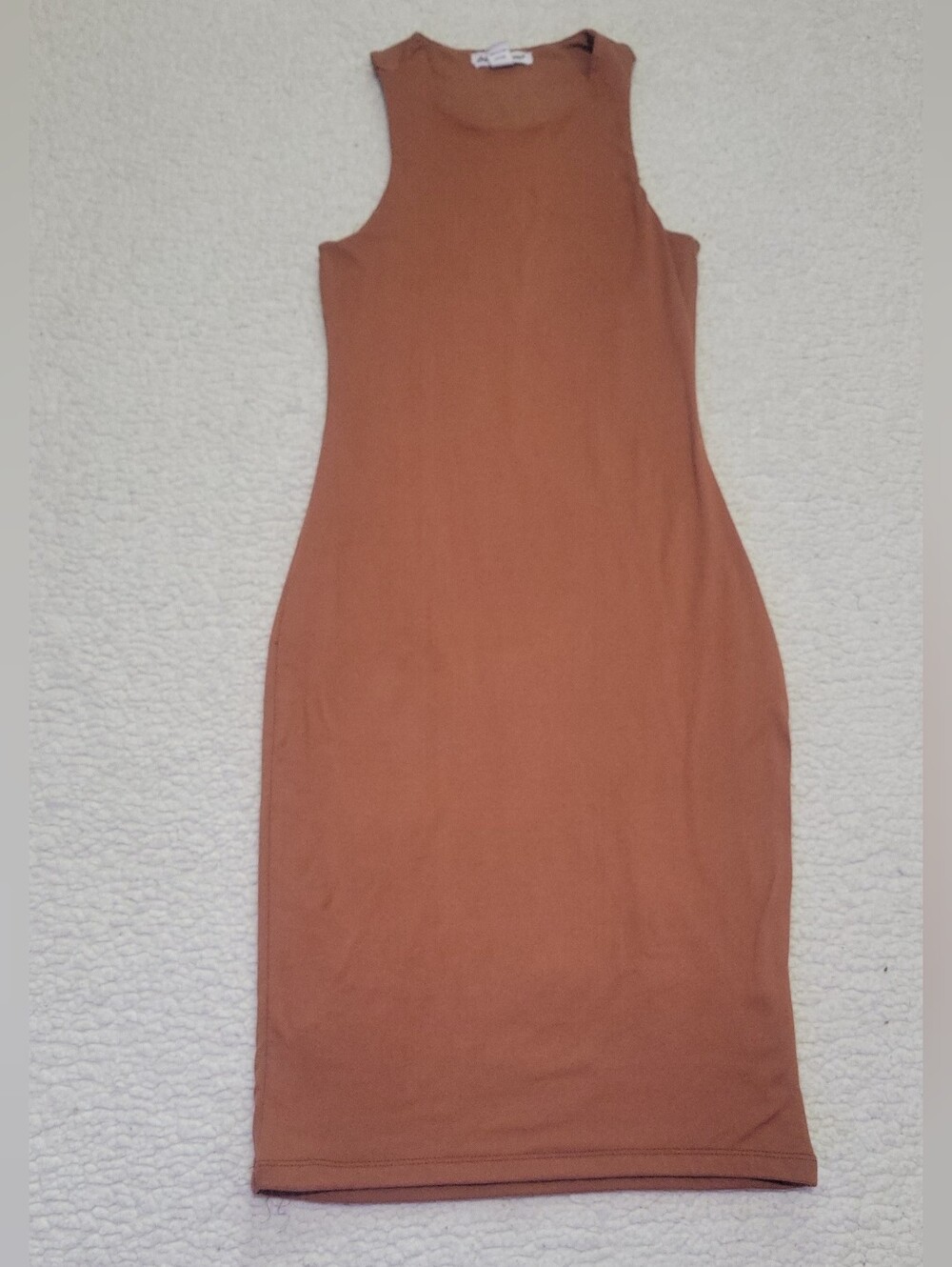 Charlotte Russe Sleeveless Bodycon Dress in Rust Brown